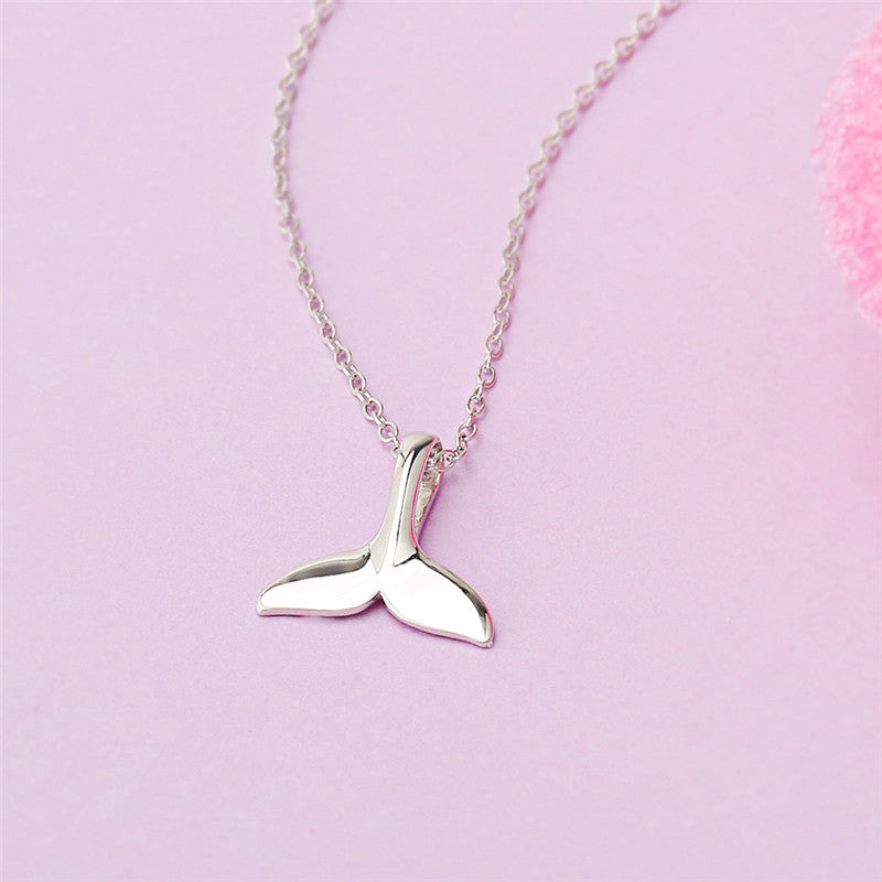 Elegant Sterling Silver Fishtail Pendant Necklace