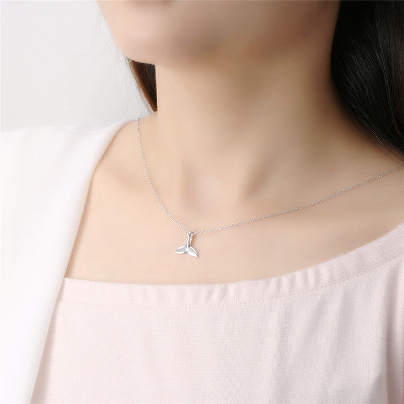 Elegant Sterling Silver Fishtail Pendant Necklace