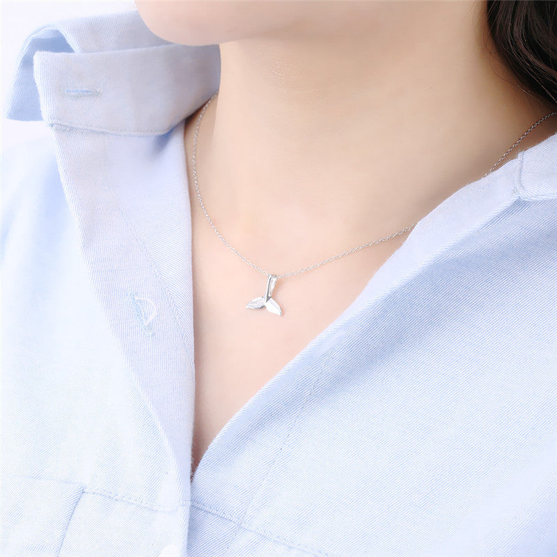 Elegant Sterling Silver Fishtail Pendant Necklace