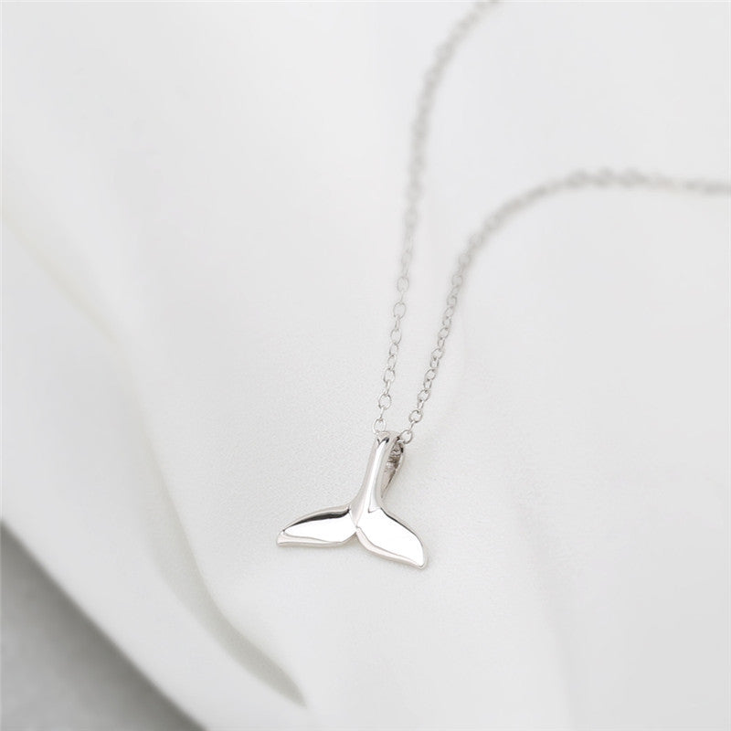 Elegant Sterling Silver Fishtail Pendant Necklace