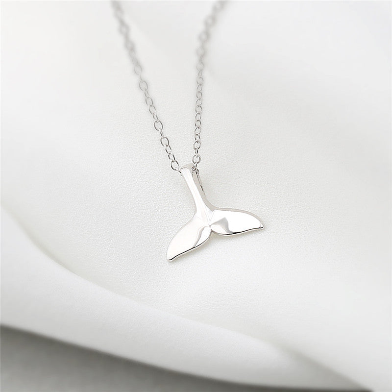 Elegant Sterling Silver Fishtail Pendant Necklace