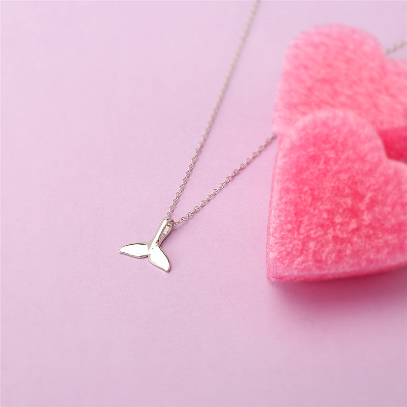 Elegant Sterling Silver Fishtail Pendant Necklace