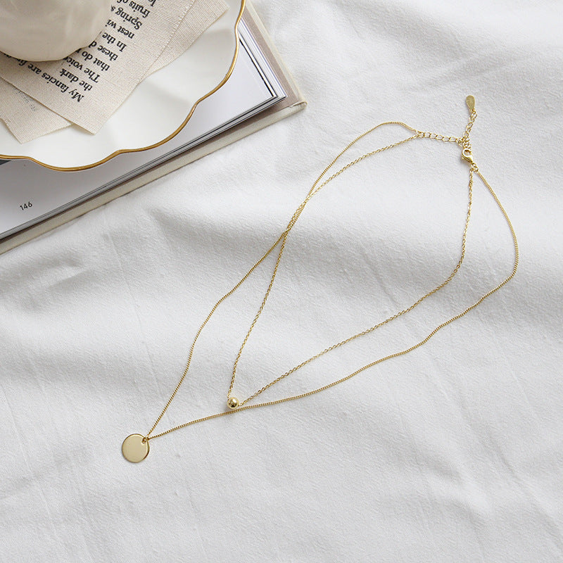 925 Sterling Silver Geometric Round Pendant Necklace for Women