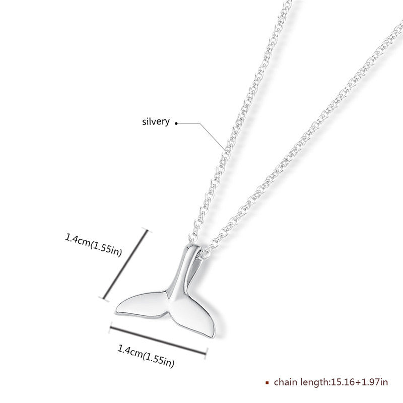 Elegant Sterling Silver Fishtail Pendant Necklace